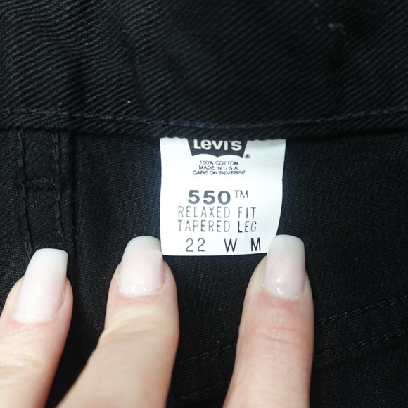Vintage Y2K 90s Levi's 550 Mom Jeans Relaxed Fit Tapered Leg Women 22W M Black - Picture 3 of 11